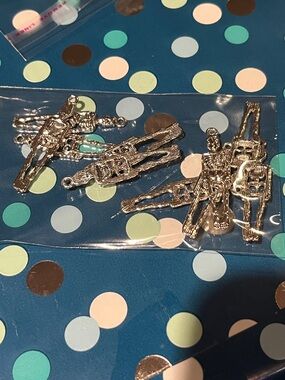 Silver Skeleton Charms - Set of 10